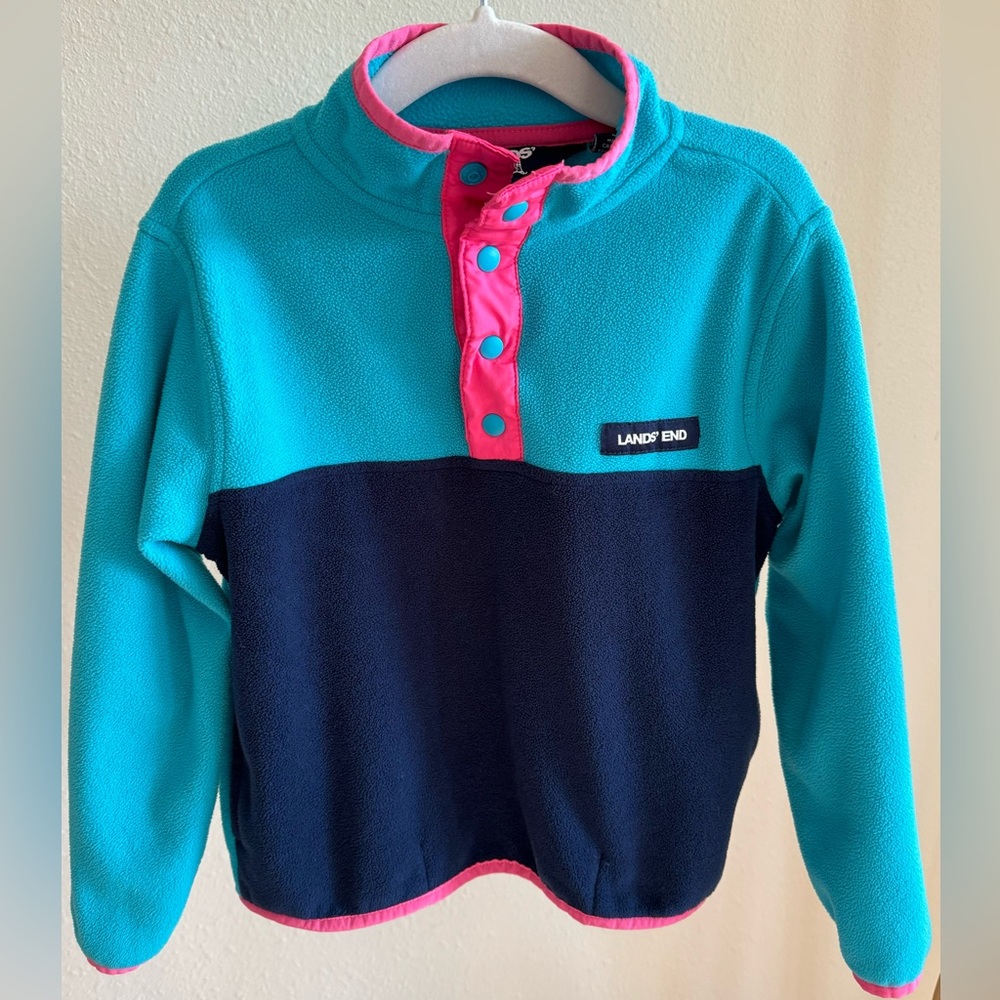 LANDS’ END | Heritage Fleece Snap Neck Pullover